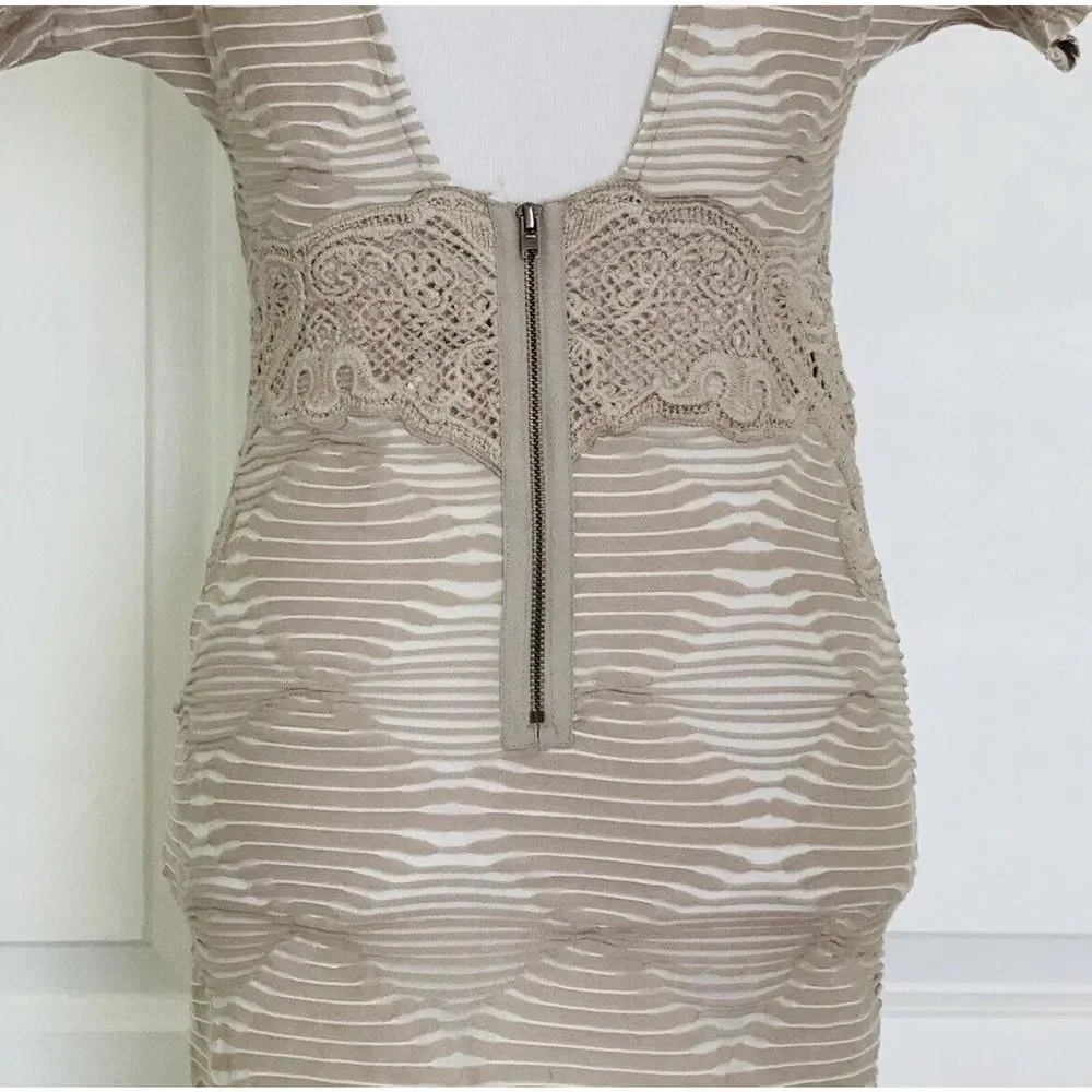 $228 FREE PEOPLE NEW ROMANTICS Open Back Boho Lace Crochet Dress NEW Mini XS